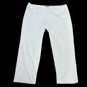 Eileen Fisher Pants Women 1X White Pull On Washable Crepe Stretch Straight Leg